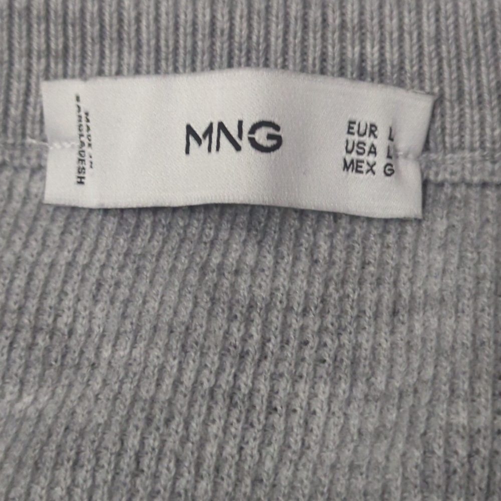 Mango Structured Cotton Solid Gray Crewneck Sweat… - image 5